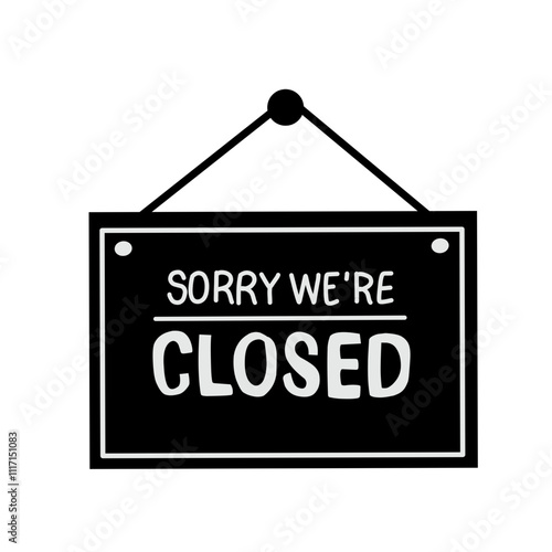 open and closed hanging signboard illustration