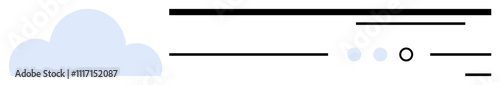 Blue cloud icon with black horizontal lines representing a search bar and two dots with a circle indicating loading. Ideal for web design, app interfaces, cloud storage, loading icons, search