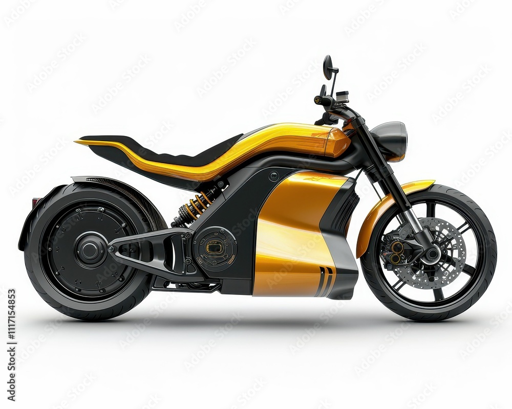 A sleek, modern electric motorcycle in yellow and black, showcasing a unique design with an emphasis on style and performance. A sleek, modern electric motorcycle in yellow and black, showcasing a unique design with an emphasis on style and performance.