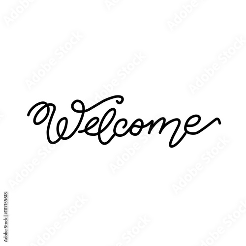 Welcome set of hand written calligraphy