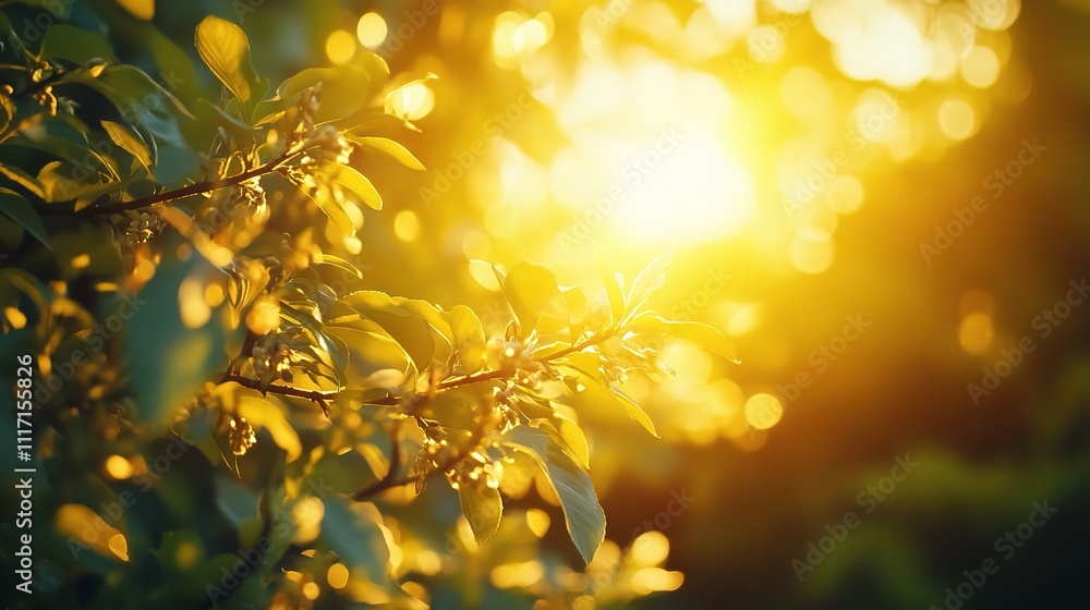 Bright Summer Background with Flare Light and Warm Sun Glow Bright Summer Background with Flare Light and Warm Sun Glow