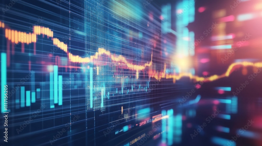 Abstract digital financial data visualization. Abstract digital financial data visualization.