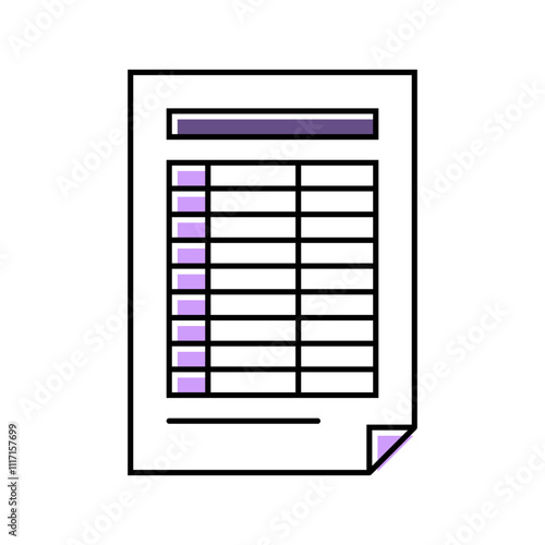 questionnaire list color icon vector. questionnaire list sign. isolated symbol illustration