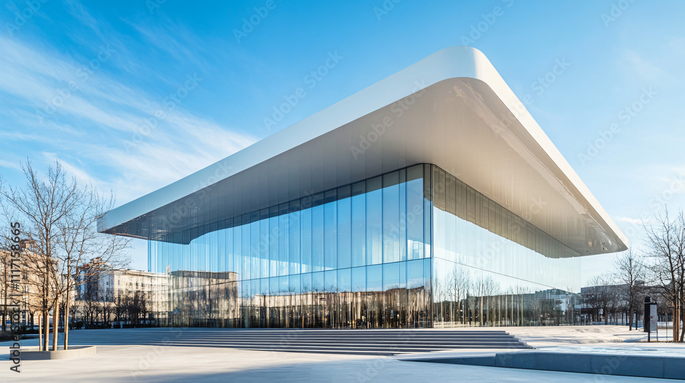 A modern cultural center with open and flexible design. A modern cultural center with open and flexible design.