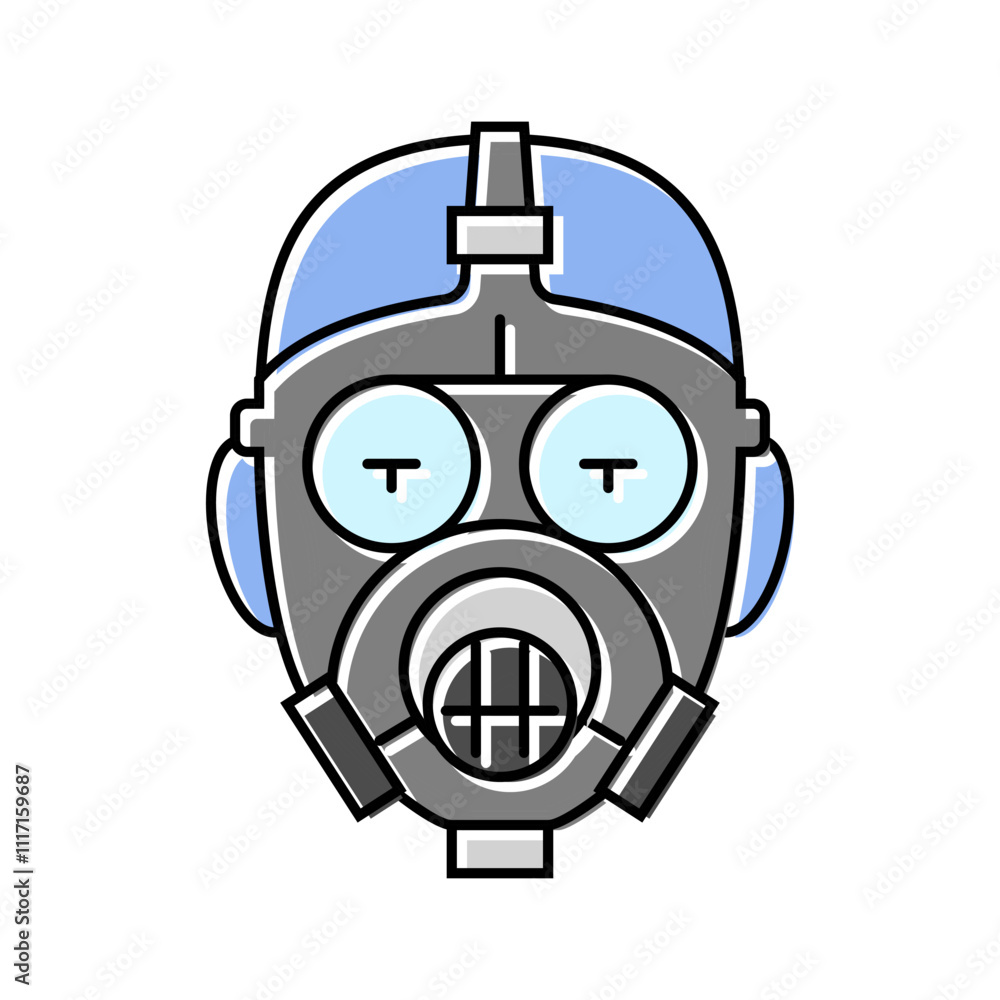 Fototapeta premium gas mask face color icon vector. gas mask face sign. isolated symbol illustration