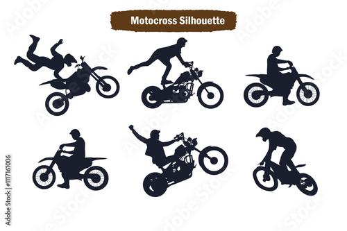 motocross sillhouettes design set.