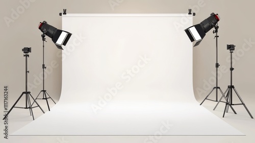Empty studio backdrop for photography sessions.
