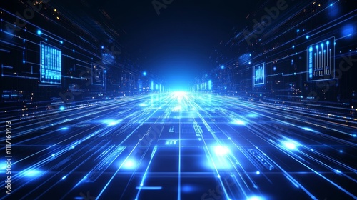 Wallpaper Mural Futuristic digital technology background. Torontodigital.ca