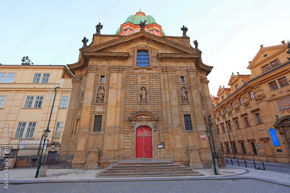 Fototapeta premium St. Francis Of Assisi Church (Kostel svateho Frantiska z Assisi) near Charles Bridge in Prague Czech (Praha, Czechia)