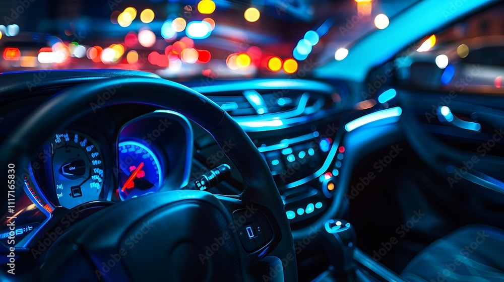 Interior dashboard buttons glowing in the dark Interior dashboard buttons glowing in the dark
