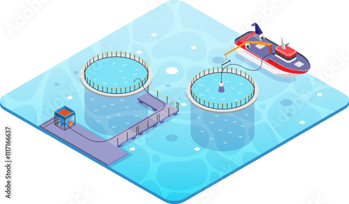 Isometric Fish Farming in the Sea