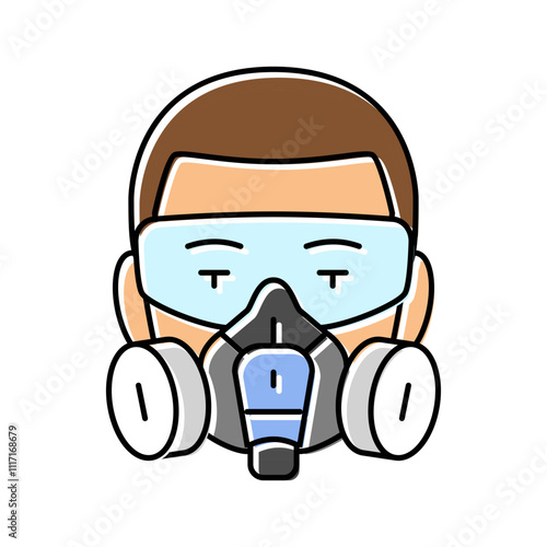 painting mask face color icon vector. painting mask face sign. isolated symbol illustration