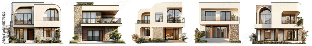 Fototapeta premium PNG Contemporary house set on transparent background