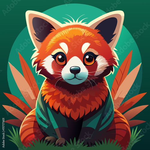 Red panda cartoon illustrations  photo