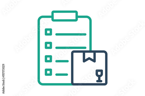 Procurement icon. line icon style. checklist with product. icon related to procurement. procurement management elements vector illustration