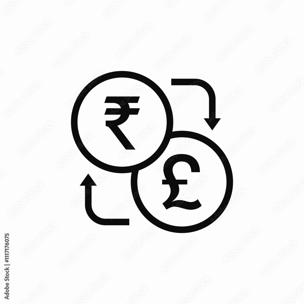 rupee to pound exchange currency icon sign vector rupee to pound exchange currency icon sign vector