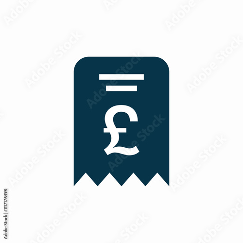 UK pound receipt check bill icon sign vector