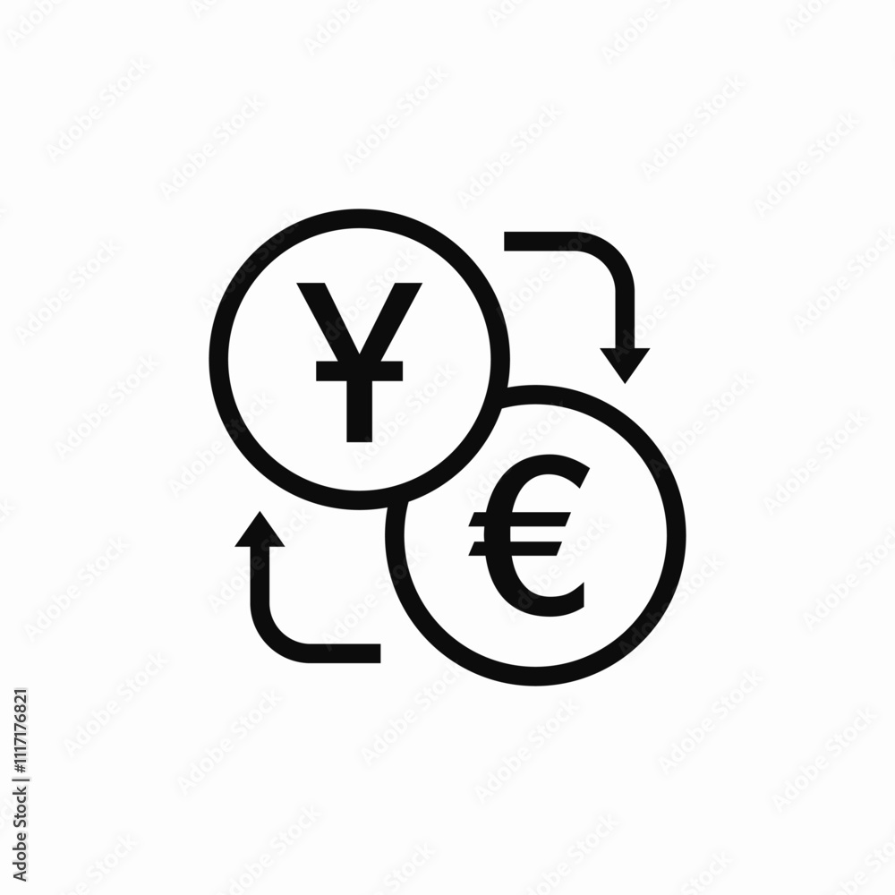 yuan to euro exchange currency icon sign vector yuan to euro exchange currency icon sign vector