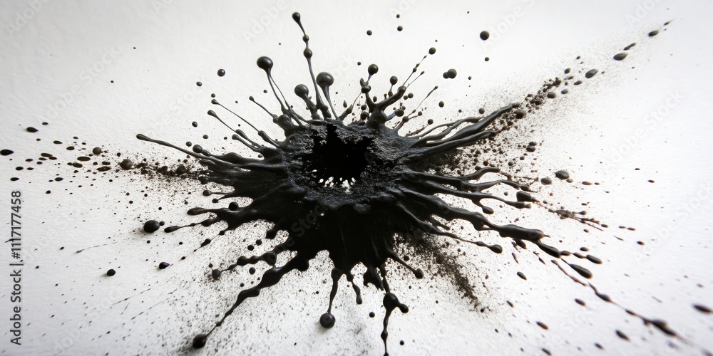 Black Ink Splashes on White Background, Abstract Art, Ink Splatters, black ink, splattered ink Black Ink Splashes on White Background, Abstract Art, Ink Splatters, black ink, splattered ink
