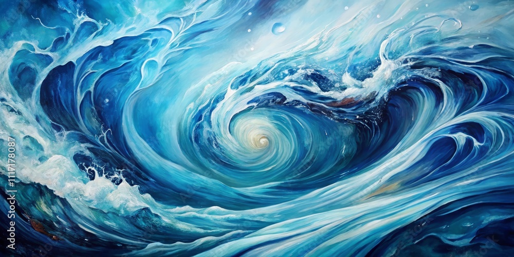 Abstract Oil Painting of Ocean Waves, swirling vortex, blue water, ocean art, painting, ocean waves, art Abstract Oil Painting of Ocean Waves, swirling vortex, blue water, ocean art, painting, ocean waves, art