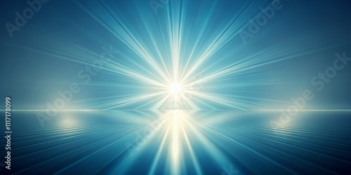 Abstract Light Beams Radiating from a Central Point on a Blue Surface, Abstract, Background