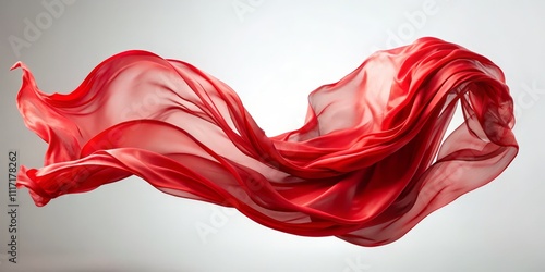 Abstract Flowing Red Fabric, Red, Fabric