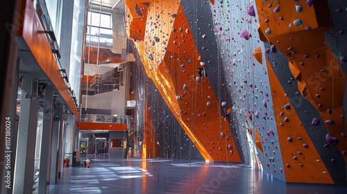 Indoor Climbing Wall in Modern Sports Facility