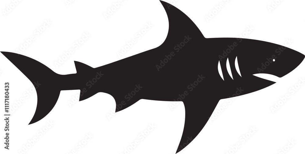 shark icon minimal silhouette style vector art illustration on a white background.
shark icon minimal silhouette style vector art illustration on a white background.