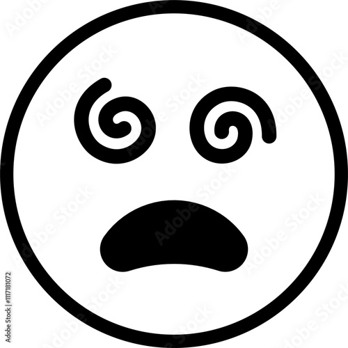 Dizzy expression emoticon vector. symbol, illustration, sign