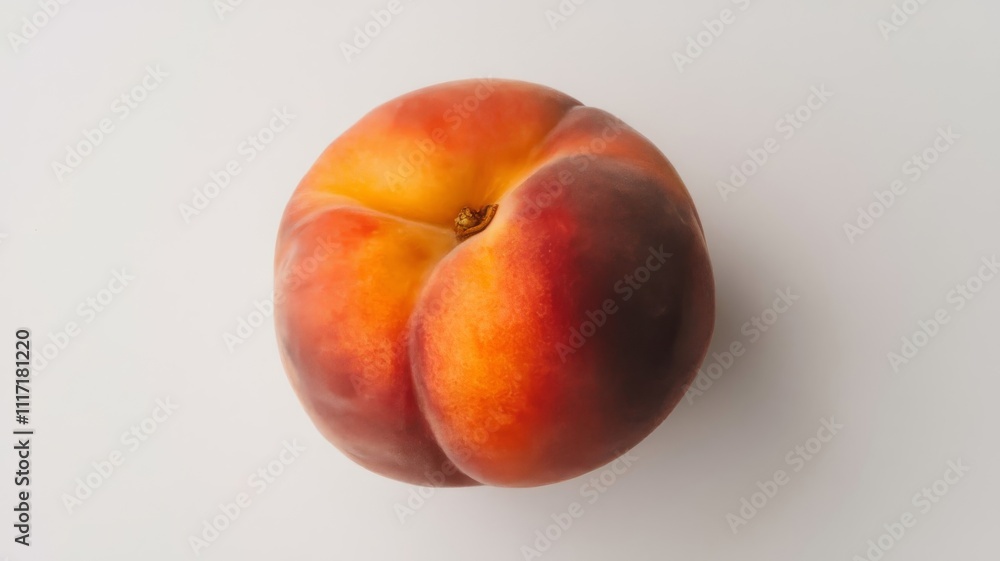 Single Fresh Peach on White Background Single Fresh Peach on White Background