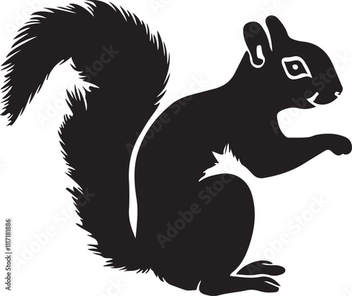 squirrels silhouette vector style with white background, squirrels