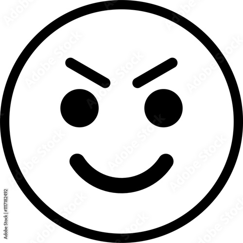 evil smile expression emoticon vector. symbol, illustration, sign.