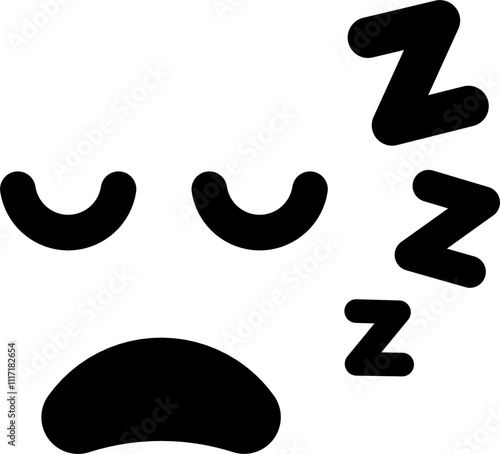 sleeping expression emoticon vector. symbol, illustration, sign.