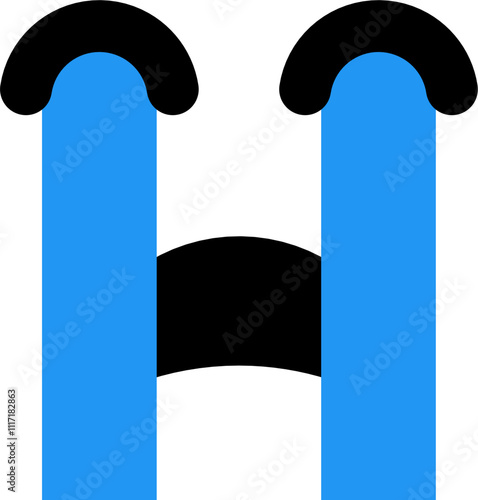 crying sad expression emoticon vector. symbol, illustration, sign