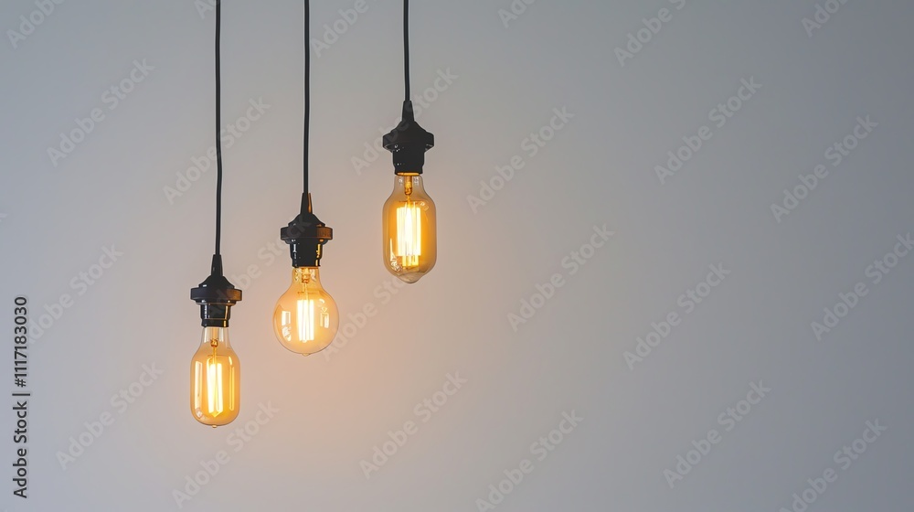 A minimalist image of retro lighting fixtures on a white background.--ar 16:9 A minimalist image of retro lighting fixtures on a white background.--ar 16:9