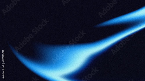 Blurred blue background on dark background, gradient abstract with grainy texture