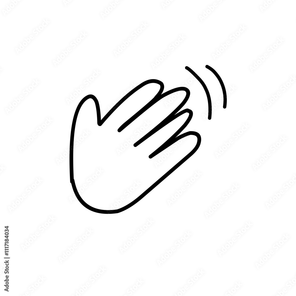 hand waving hello doodle illustration hand waving hello doodle illustration