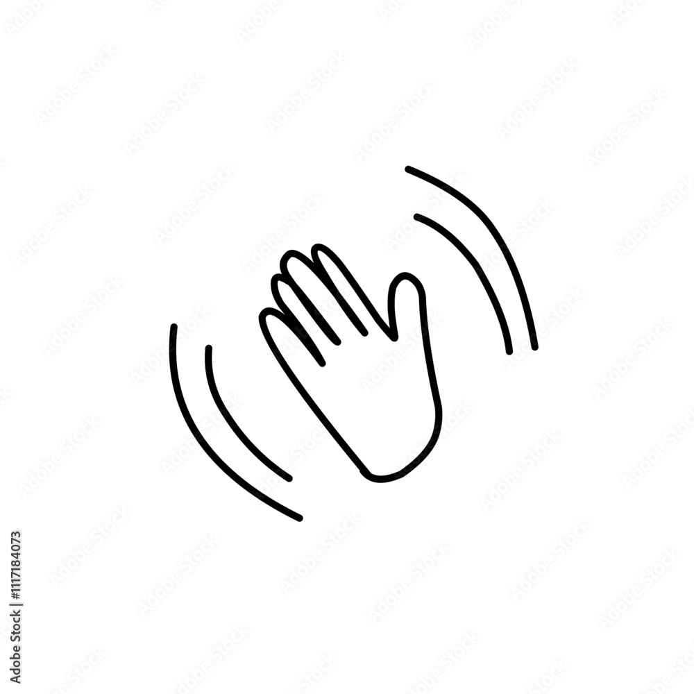 hand waving hello doodle illustration hand waving hello doodle illustration