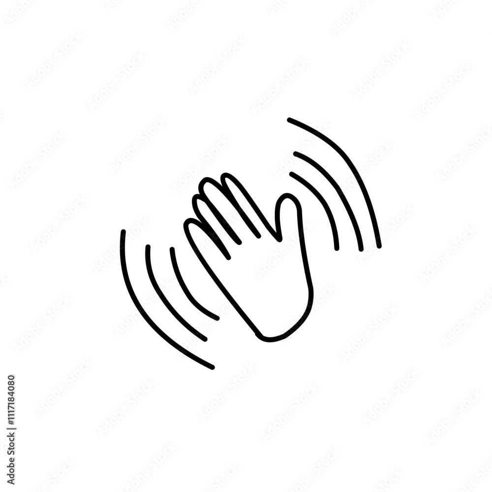hand waving hello doodle illustration hand waving hello doodle illustration