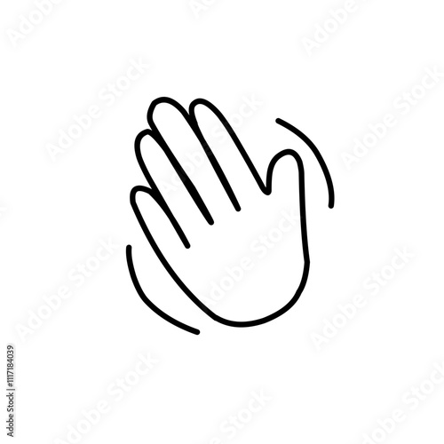 hand waving hello doodle illustration