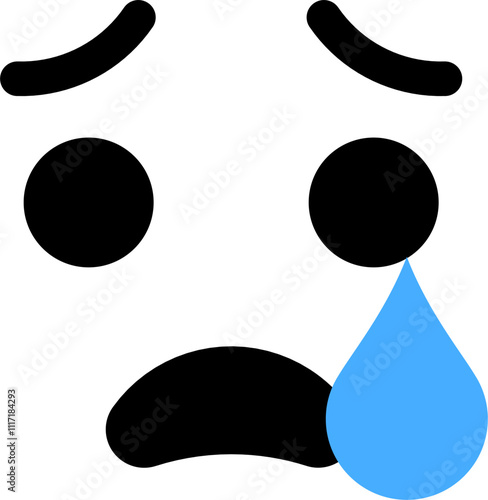crying sad expression emoticon vector. symbol, illustration, sign
