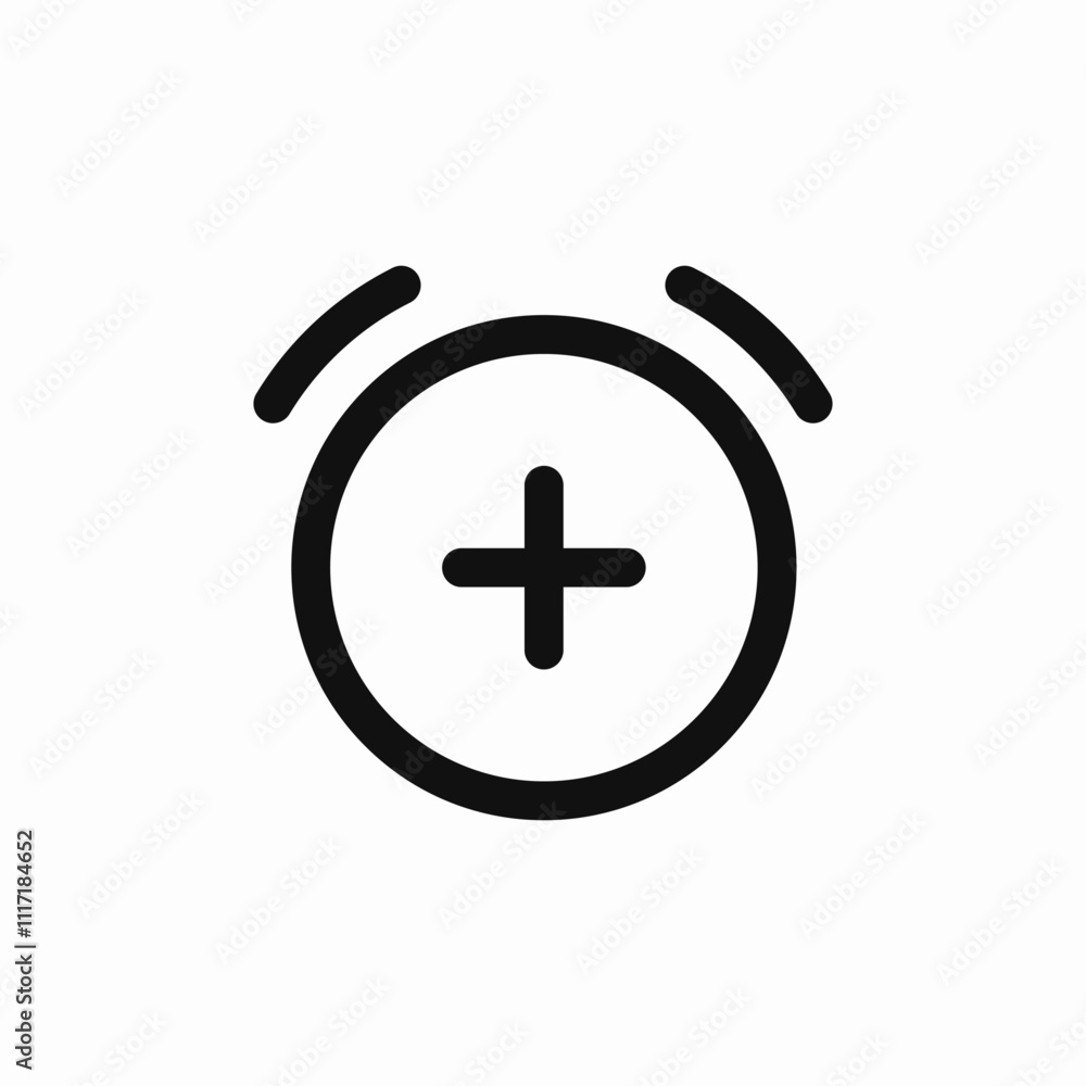 alarm clock add plus create icon sign vector alarm clock add plus create icon sign vector
