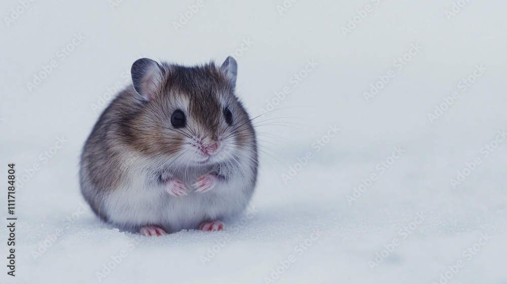 Adorable Hamster in Winter Wonderland Adorable Hamster in Winter Wonderland
