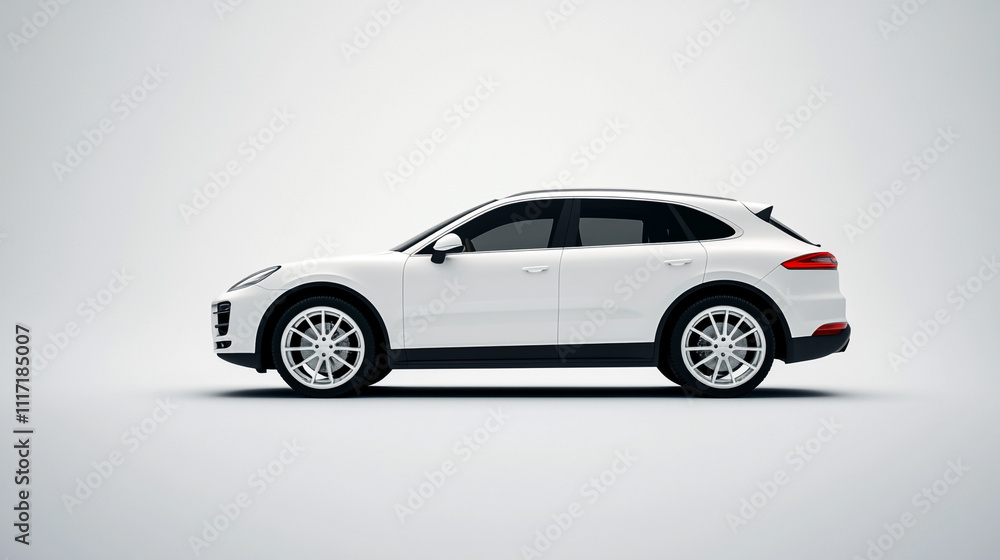 White Luxury SUV Side Profile Modern Car Design White Luxury SUV Side Profile Modern Car Design