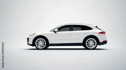 White Luxury SUV Side Profile  Modern Car Design