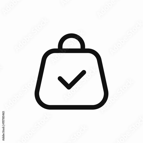 check mark shopping bag icon sign vector