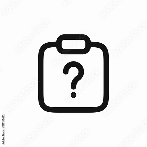 clipboard question mark icon sign vector