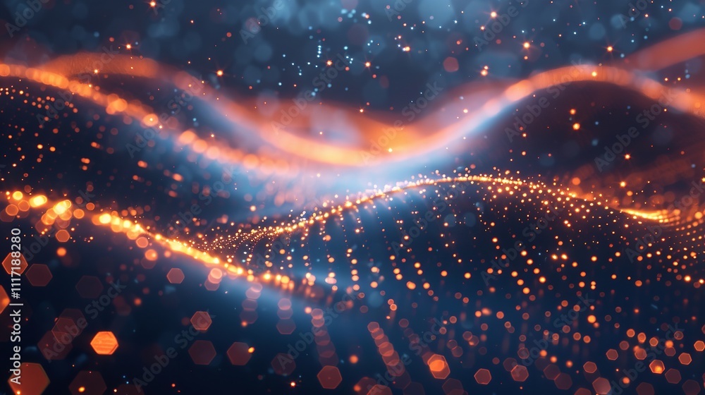 Flowing wave of dots form an abstract background Flowing wave of dots form an abstract background