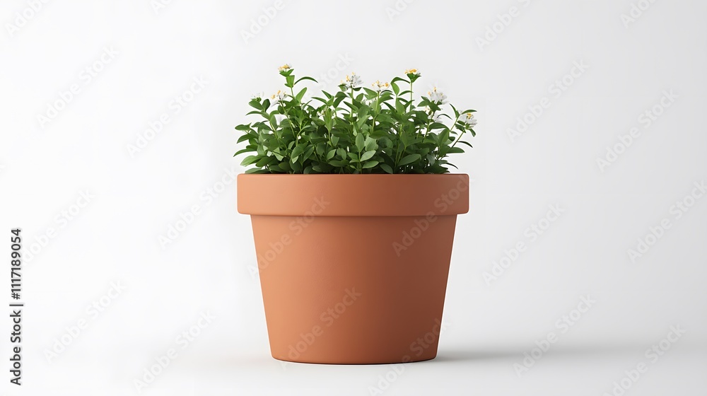 Flower pot mockup with white background Flower pot mockup with white background