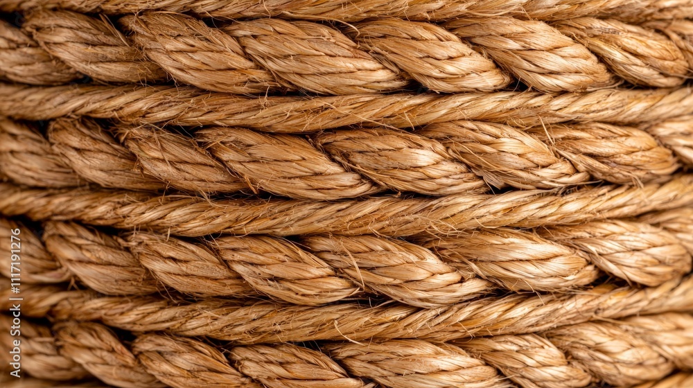 Close-up of tightly wound natural fiber rope coils. Close-up of tightly wound natural fiber rope coils.